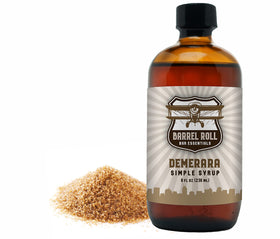 Barrel Roll Demerara syrup pour enhances whiskey and rum cocktails with depth.