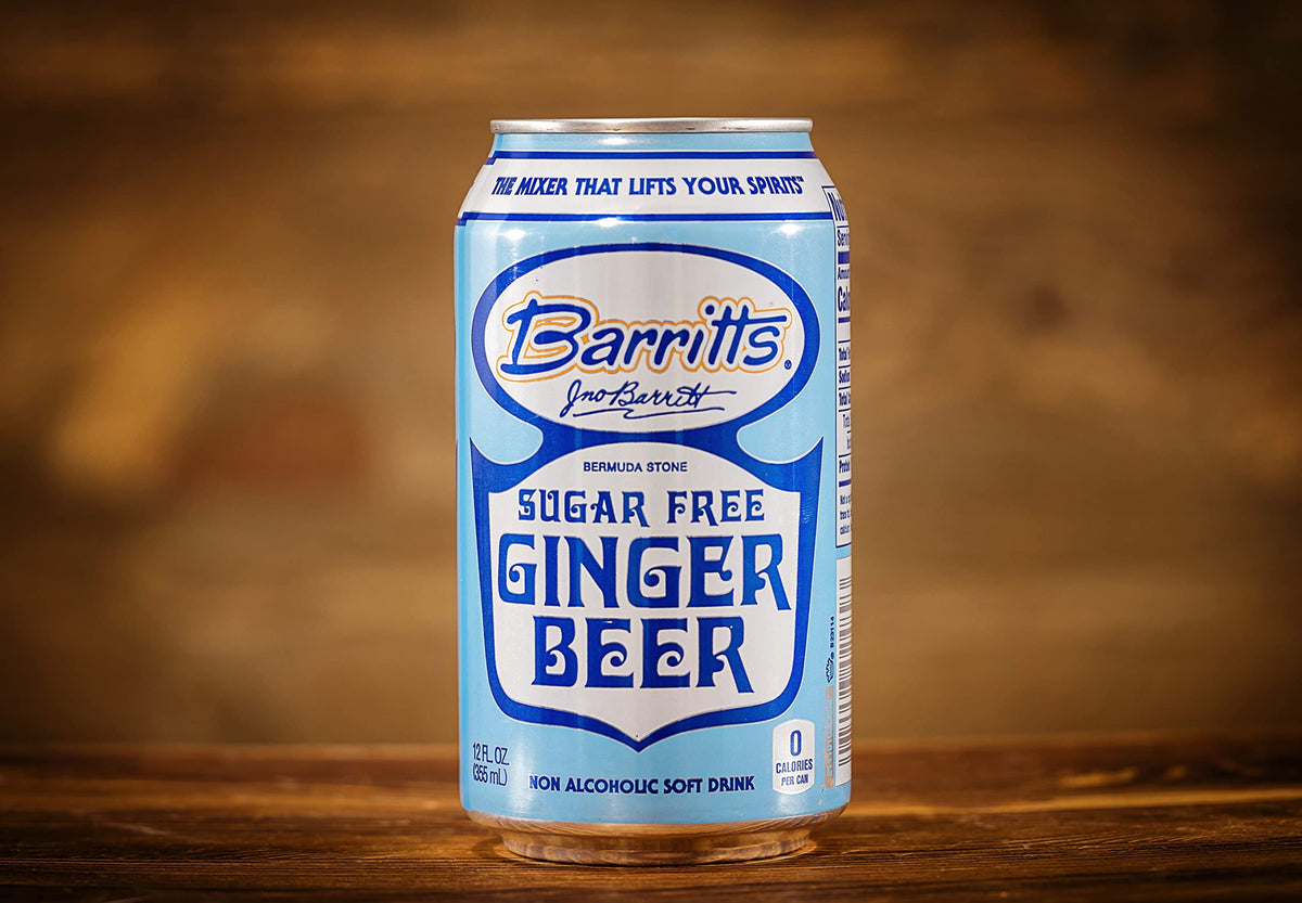 Barritt's Ginger Beer mixer glass illustrating versatile use in margaritas and mules.
