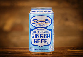 Barritt's Ginger Beer mixer glass illustrating versatile use in margaritas and mules.