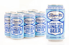 Barritt's Sugar Free Ginger Beer can, zero sugar with bold ginger flavor for any mixer.
