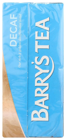 Barrys Tea Decaf packaging 2x40ct emphasizes convenient, natural tea.