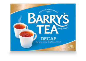 Barry's Tea Decaf Blend teabags brewing in a cup, a comforting late-night ritual.