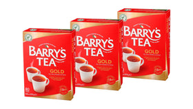 Barry's Tea Gold Blend 80-count tea bags in a pack of three, offering convenient everyday brewing.