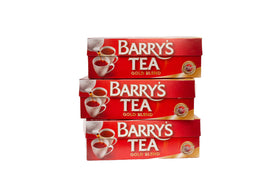 Barry's Tea Gold Blend tea bags close-up, signaling premium quality for everyday cups.
