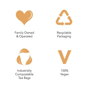 Close-up of Barry's Tea labels showcasing natural ingredients and heritage