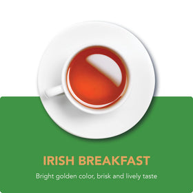 Steaming mug of Barry's Tea Irish Breakfast with rich amber brew