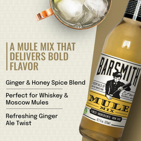 Barsmith honey-ginger blend with lime wedge enriching a refreshing mule.
