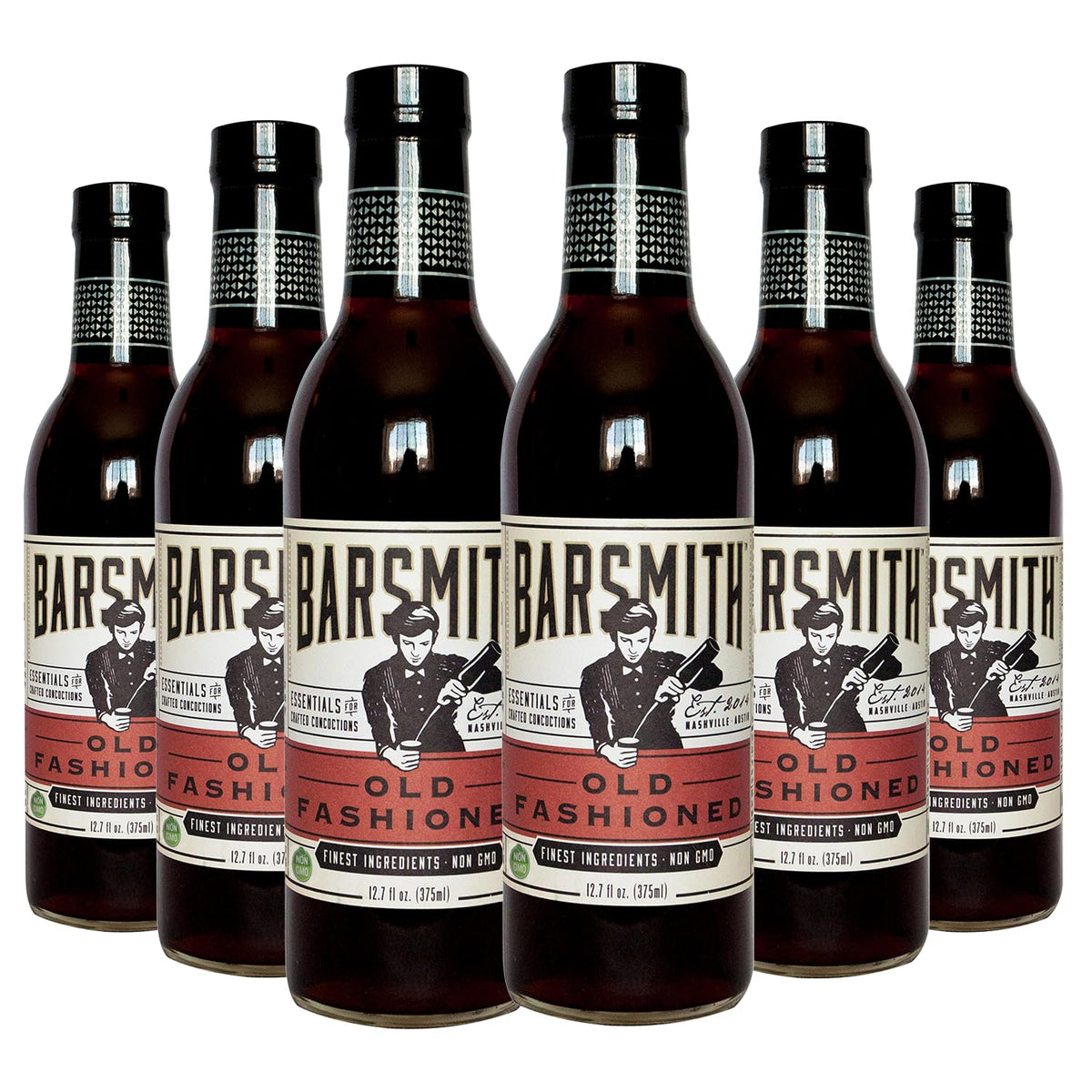 Barsmith Old Fashioned Mix bottle closeup highlighting premium ingredients for whiskey cocktails