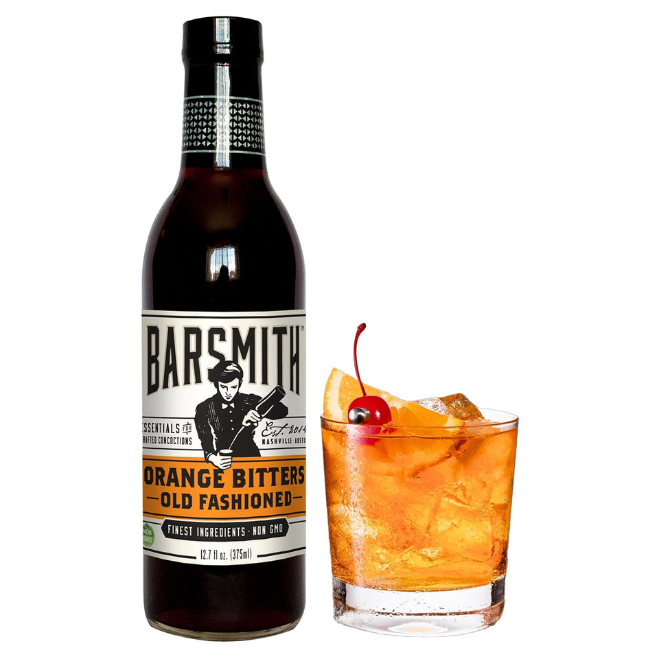 Barsmith Orange Bitters Old Fashioned Mix bottle enhances home cocktails with citrus depth