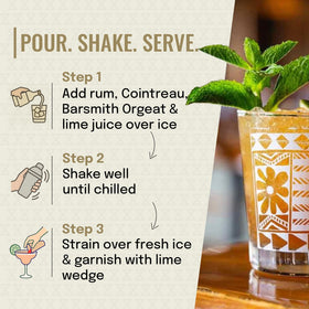 Barsmith Orgeat bottle on bar evoking professional-grade cocktail prep at home