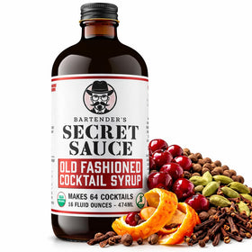 Bartender's Secret Sauce bottle pour enables quick, balanced Old Fashioned at home.