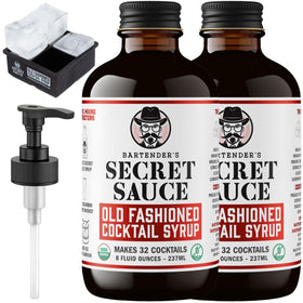 Bartender's Secret Sauce Old Fashioned mix bottle front for quick cocktails.