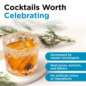 Closeup of Bartesian capsule showing real fruit juices and bitters