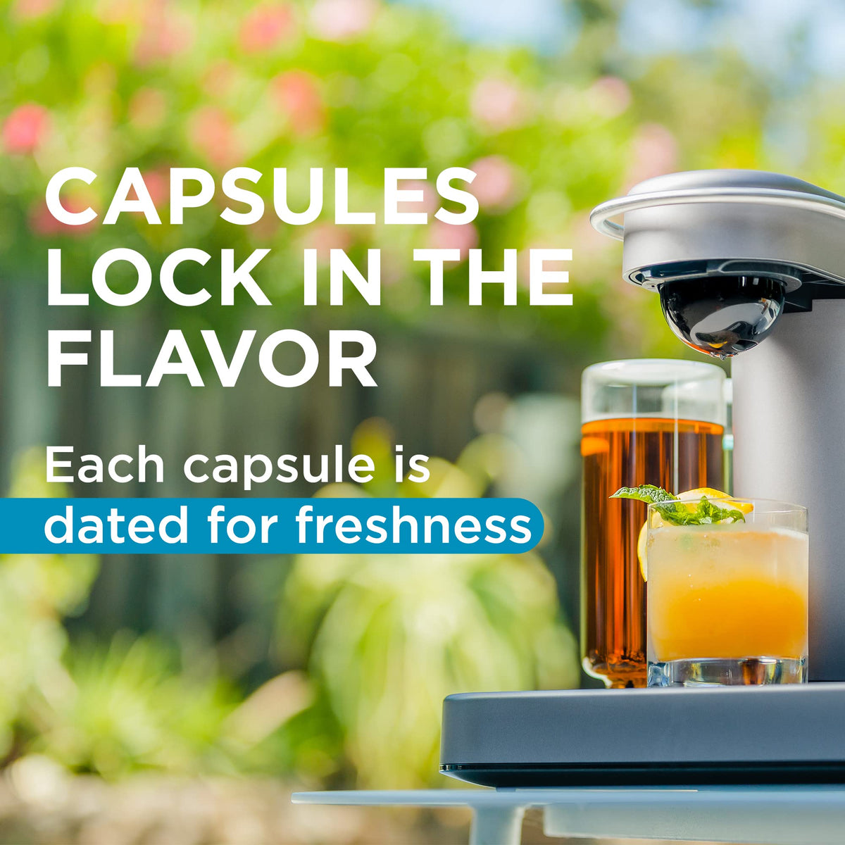 Recyclable capsules with freshness dates support quality and responsible home bartending