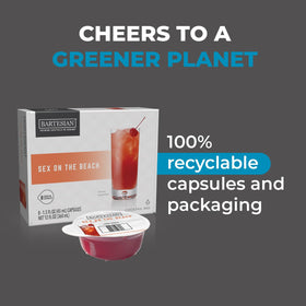 Freshness-dated capsules with real juice concentrates and bitters flavor Bartesian