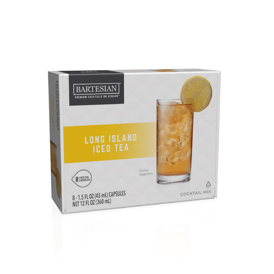 Bartesian Long Island Iced Tea pod pour shows bar quality at home.