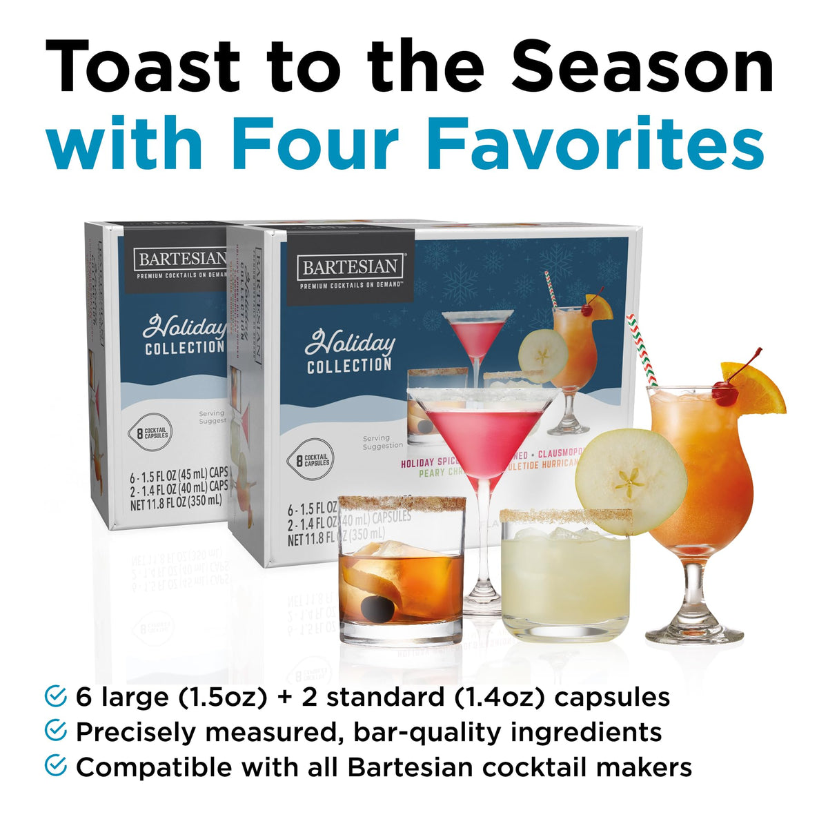Bartesian machine dispensing a holiday cocktail in seconds