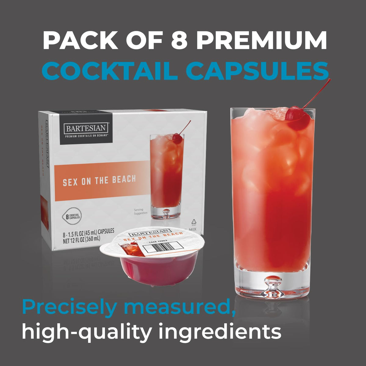 Compatible with Bartesian premium maker for quick, mess-free cocktail creation