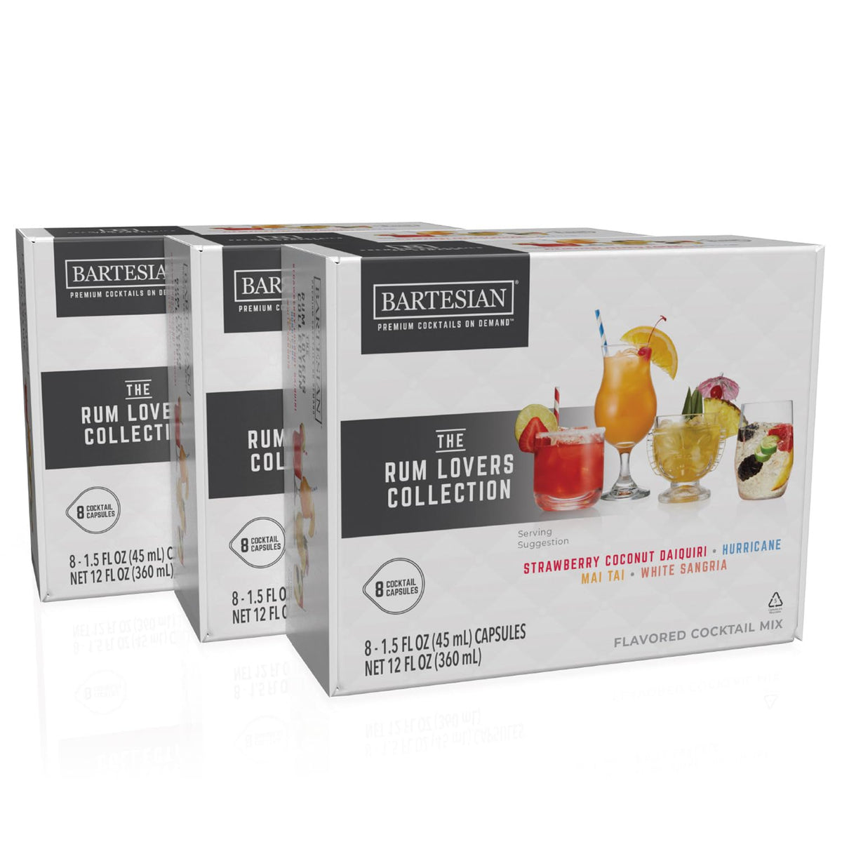 Bartesian rum lovers favorites collection box showing premium capsule pods for home mixology