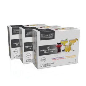 Bartesian Tropical Margarita capsules pack showcasing real juice concentrates for fresh cocktails.
