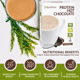 BariWise Protein Hot Chocolate 15g protein in a ready mug.