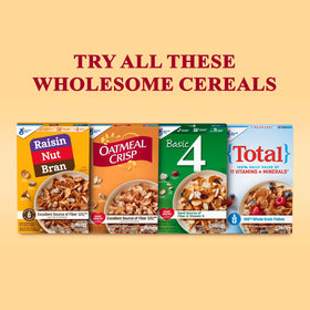 Basic 4 whole-grain bowl with milk illustrating a quick, balanced breakfast