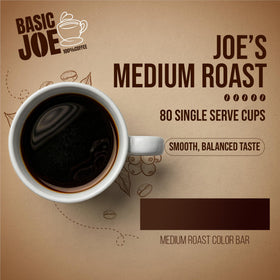 Basic Joe 80-count pack on the kitchen counter for everyday use.