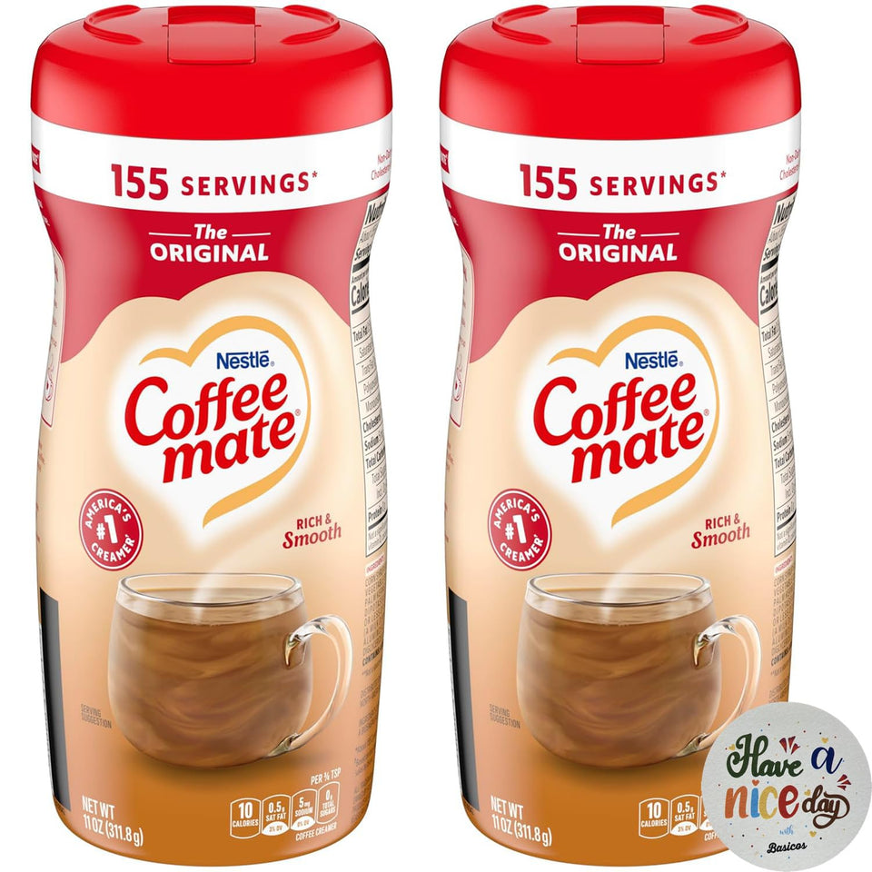 Basicos Coffee Mate Original bottle 11oz for rich coffee creaminess