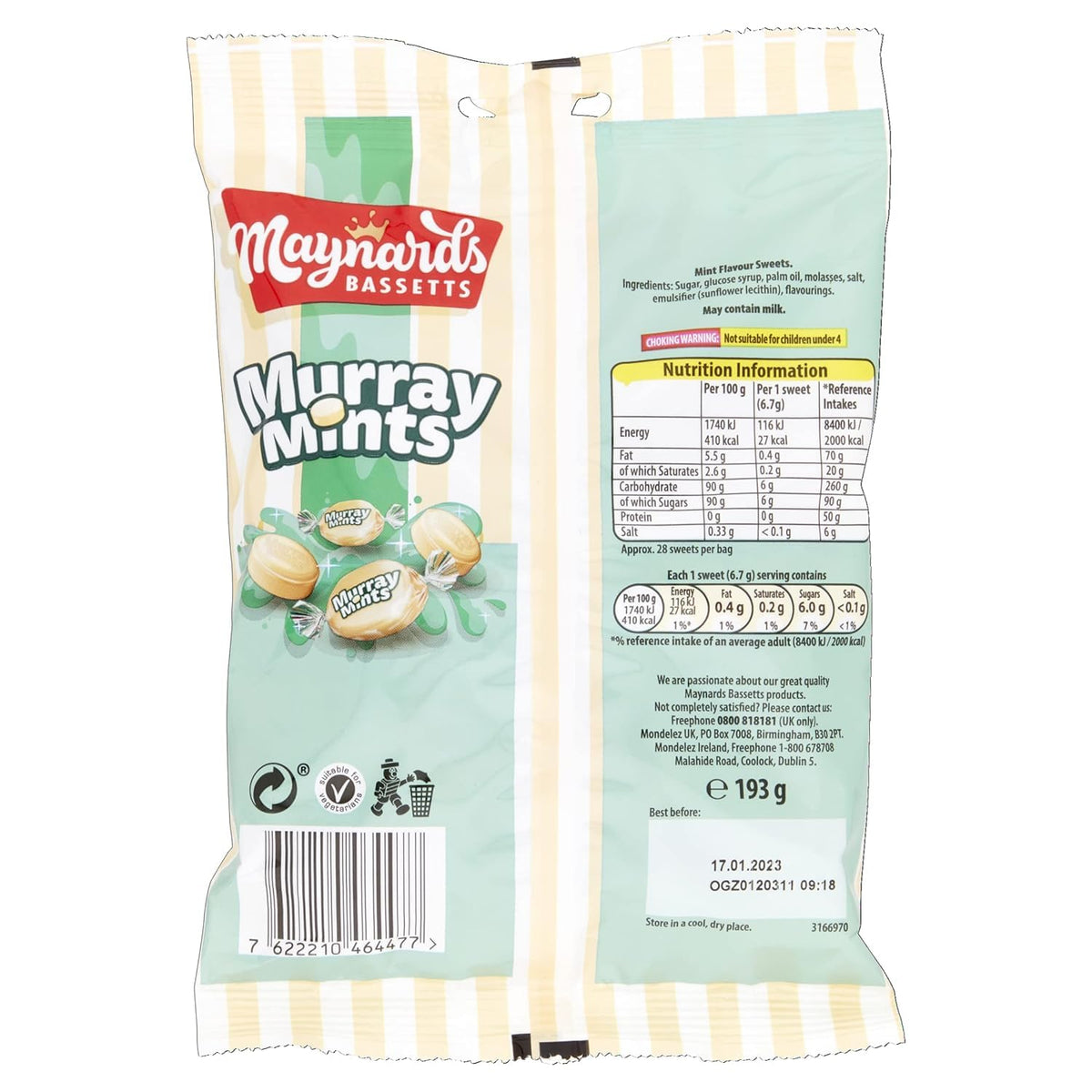 Bassets Murray Mints mint closeup, buttery flavor with refreshing notes.