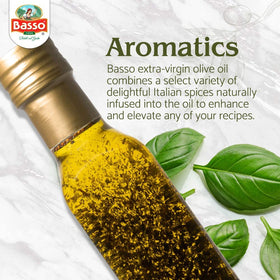BASSO 1904 chili pepper-infused olive oil bottle delivers subtle heat.