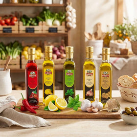 BASSO 1904 lemon-infused oil dressing over salads adds tangy depth and shine