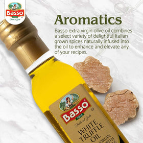 Close-up of BASSO 1904 label highlighting Non-GMO and cold-pressed quality.