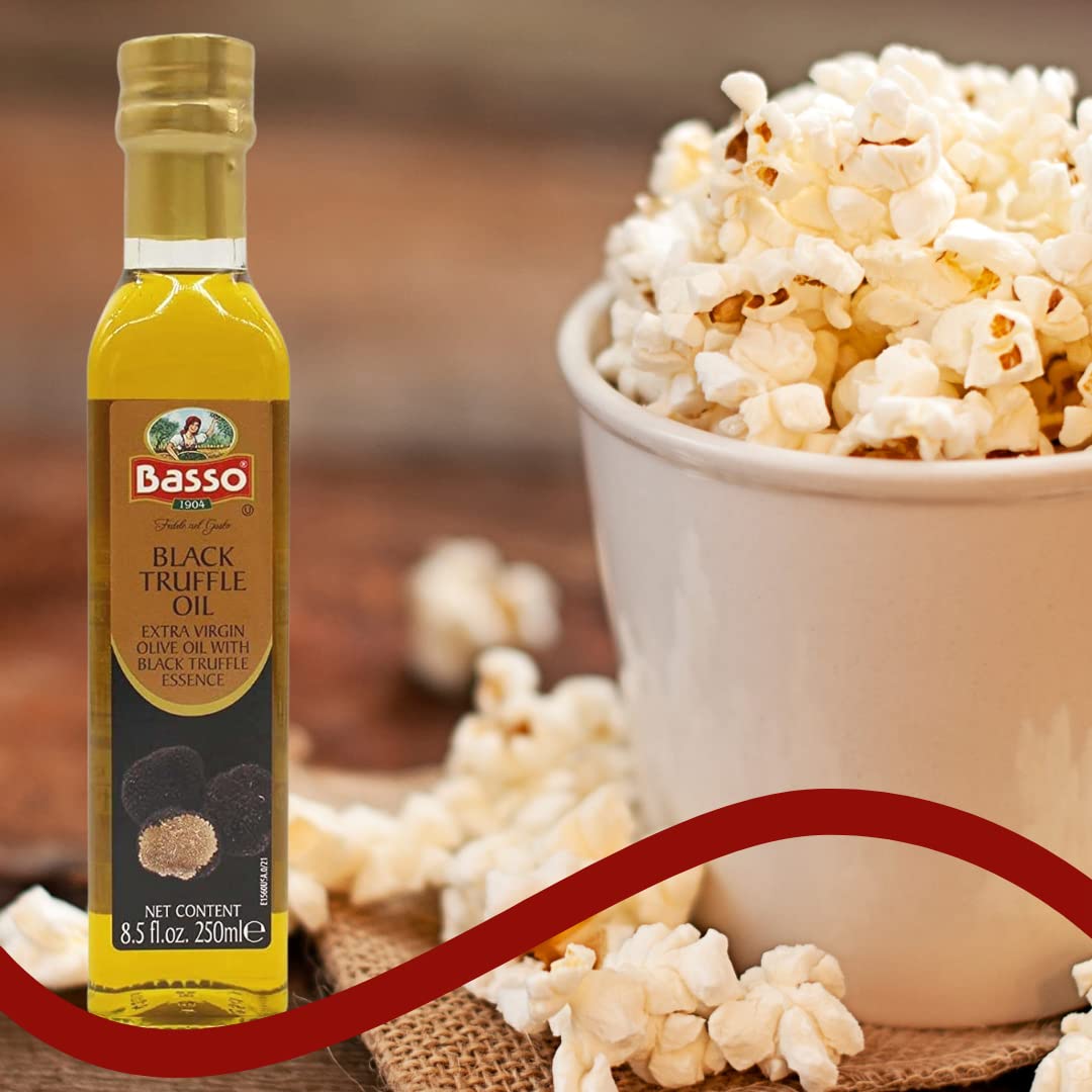 BASSO 1904 olive oil and truffle blend elevates risotto, pasta, and salads.