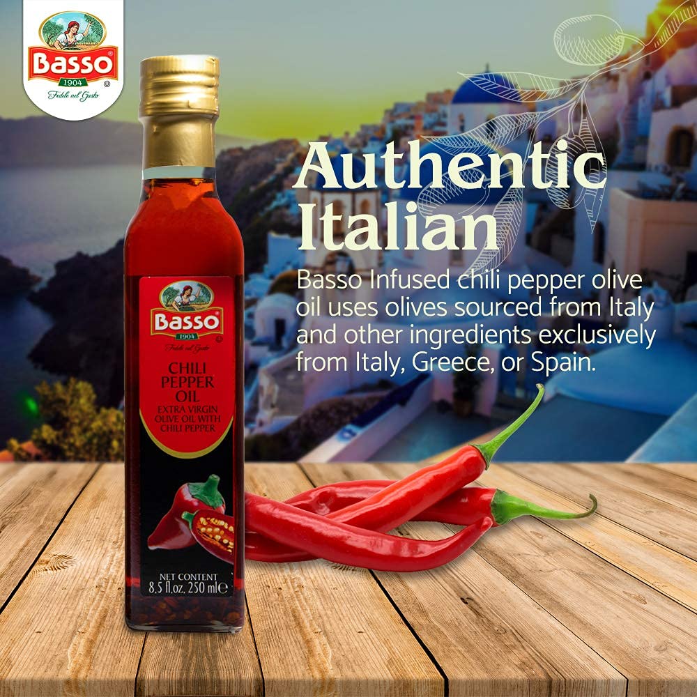 BASSO 1904 chili oil on bread for dipping to boost flavor and warmth.