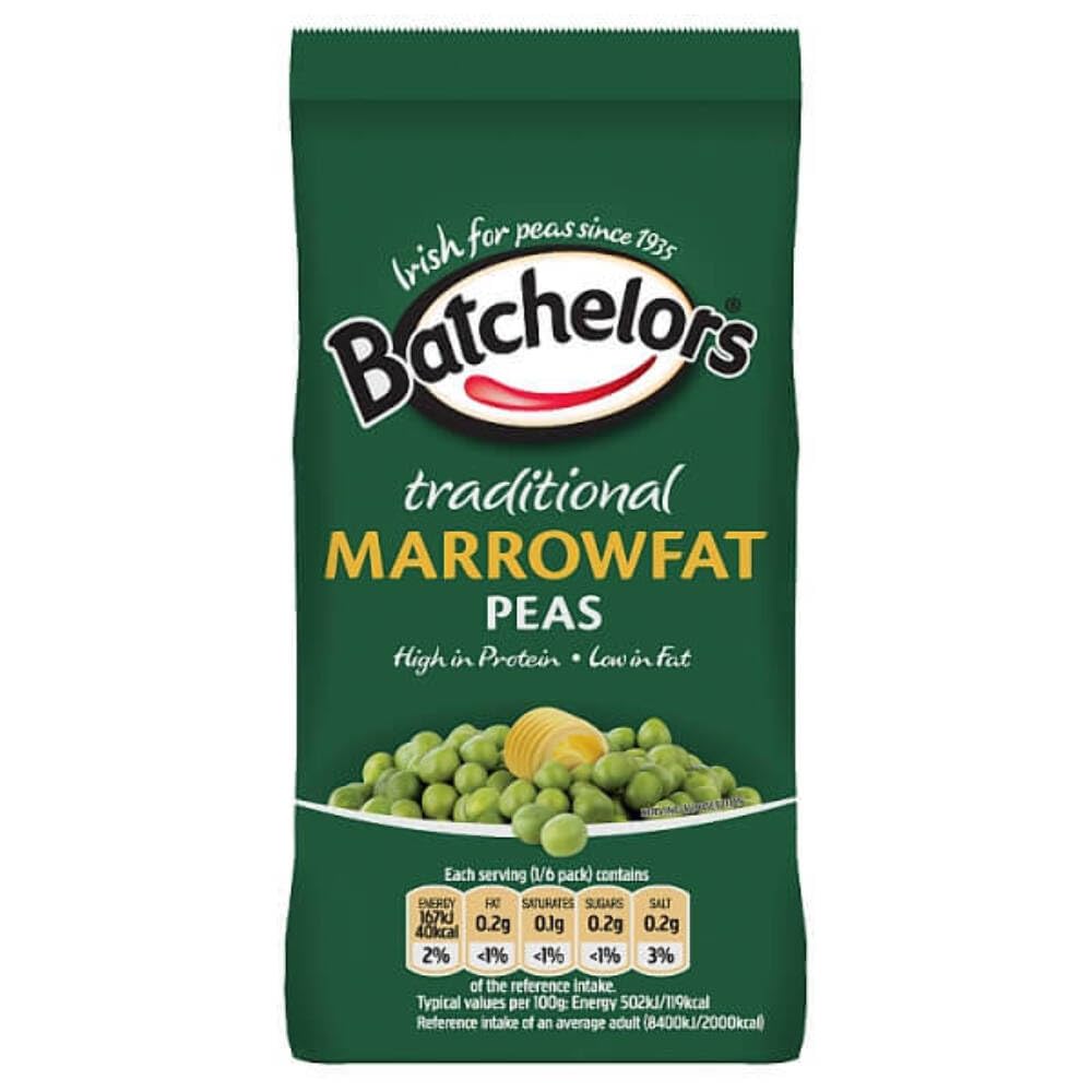 Batchelors traditional marrowfat peas 200g pack — rich protein, low fat, versatile side dish.