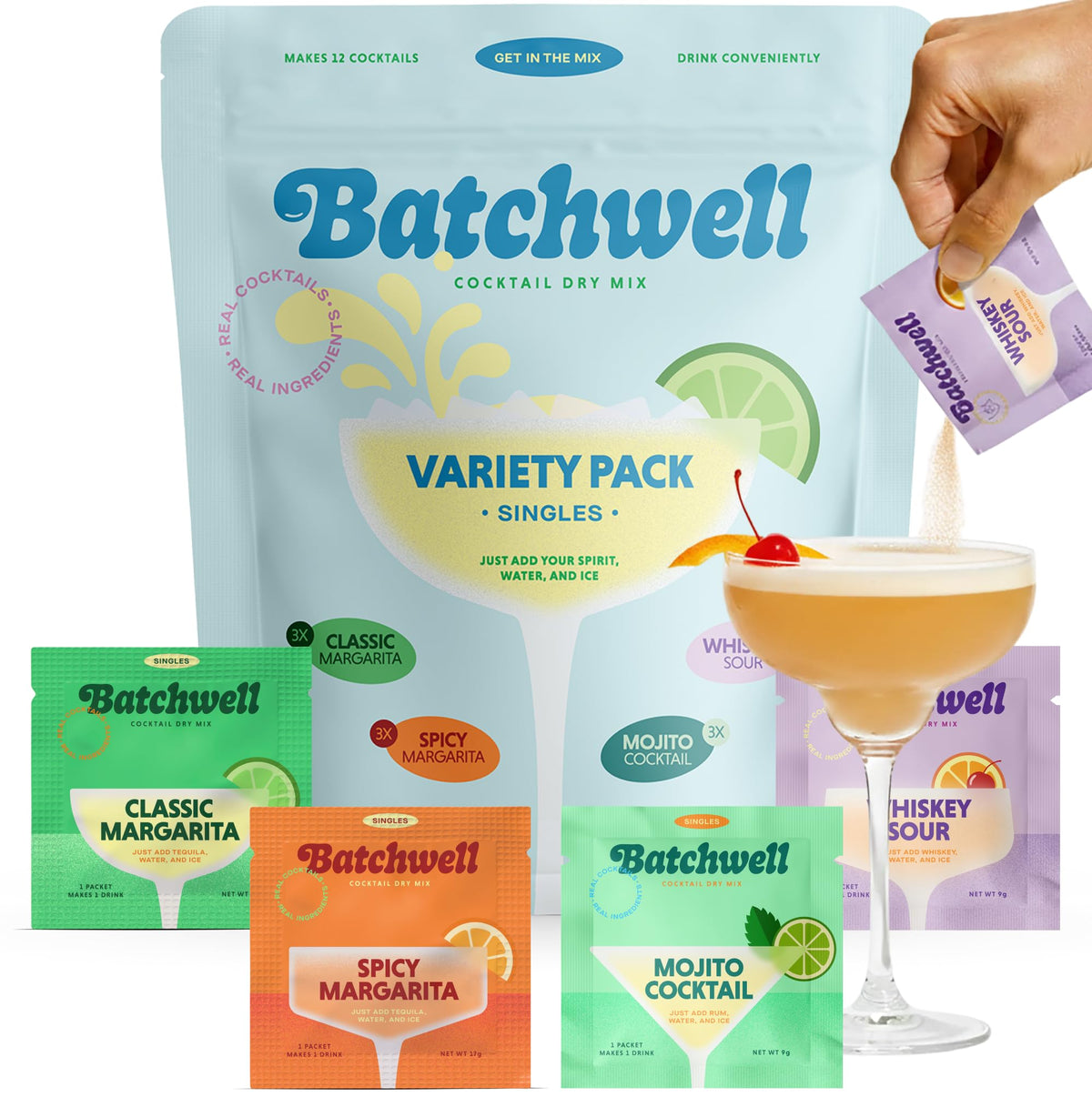 Batchwell variety pack front view for parties and mocktails