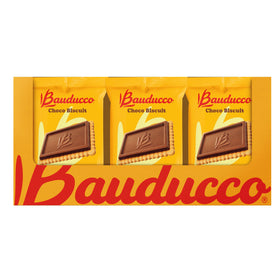 Bauducco Choco Biscuit Cookies box with 18-pack display for organized snacking