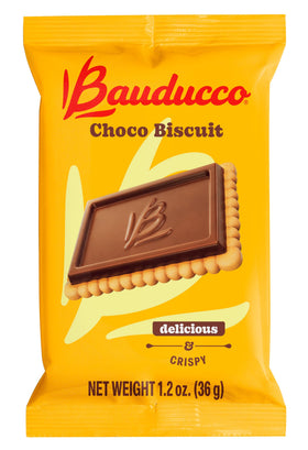 Individually wrapped Bauducco Choco Biscuit Cookies packs for easy on-the-go snacking