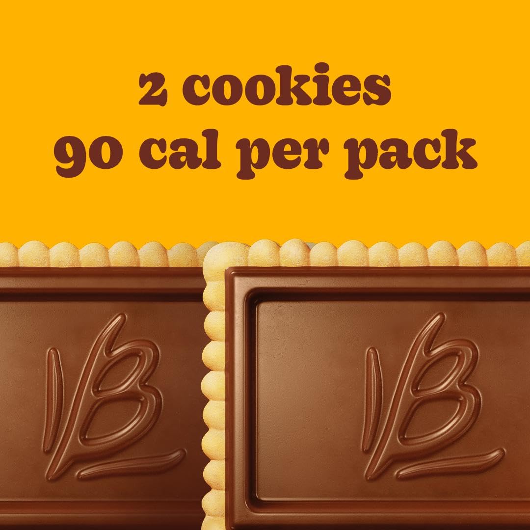 Bauducco Choco Biscuit single-serving wrapper on a cookie
