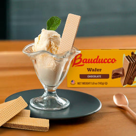 Bauducco wafer cookies served with coffee for a snack