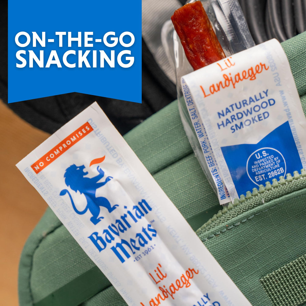 Bavarian Meats Landjaeger sticks served as kids lunch protein