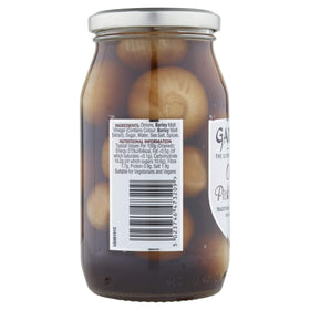 Baxters Garner's Pickled Onions jar closeup highlighting crisp slices and shine