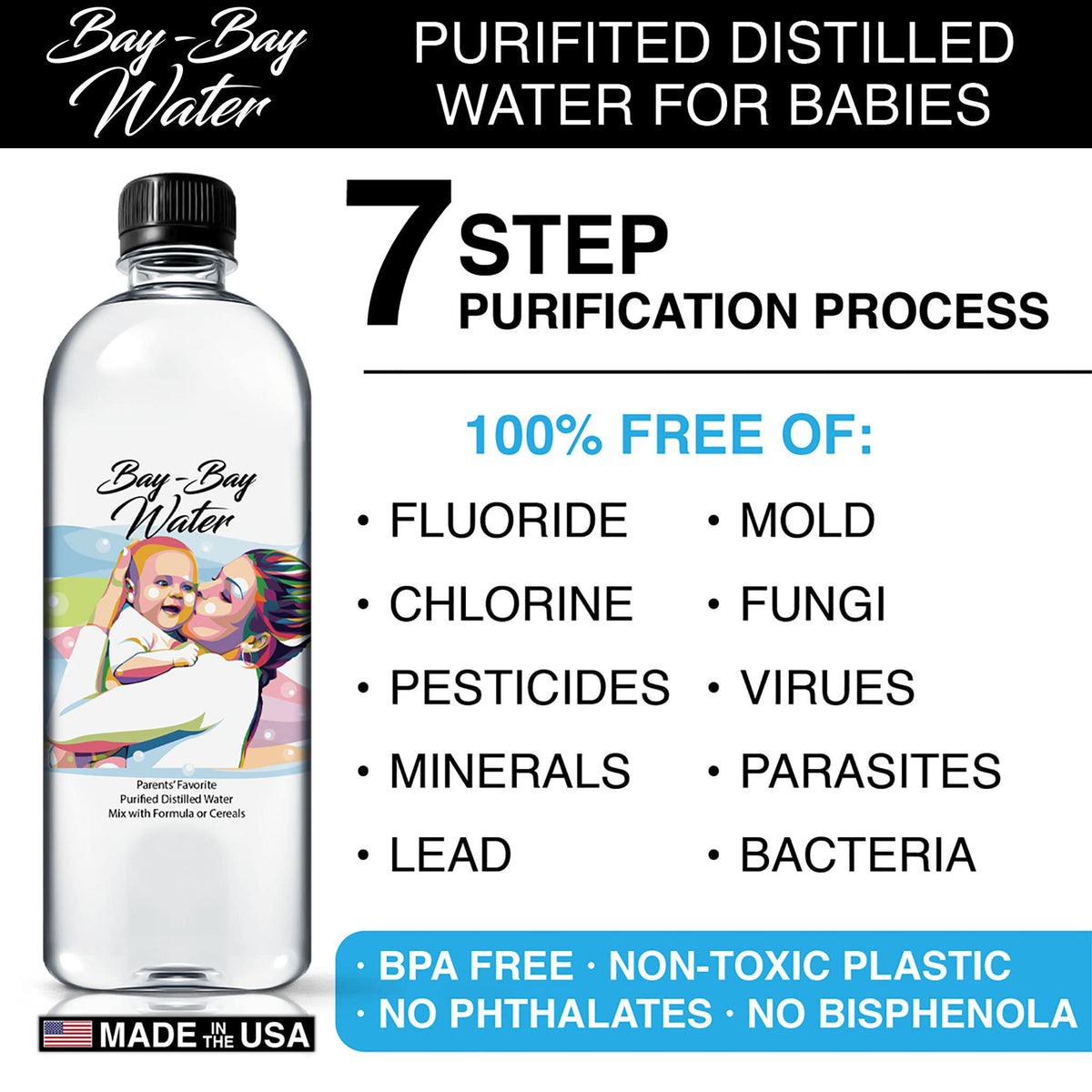 Bay-Bay Water for formula mixing, ensuring consistent preparation.