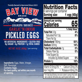 Bay View Brand pickled eggs on a plate, ready for quick tasting.