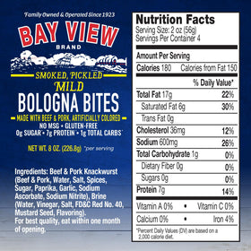 Bay View Brand Polish sausage sliced on board, convenient protein snack.