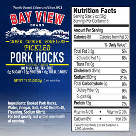Bay View Brand pork hocks slices, ideal for sandwiches or salads.