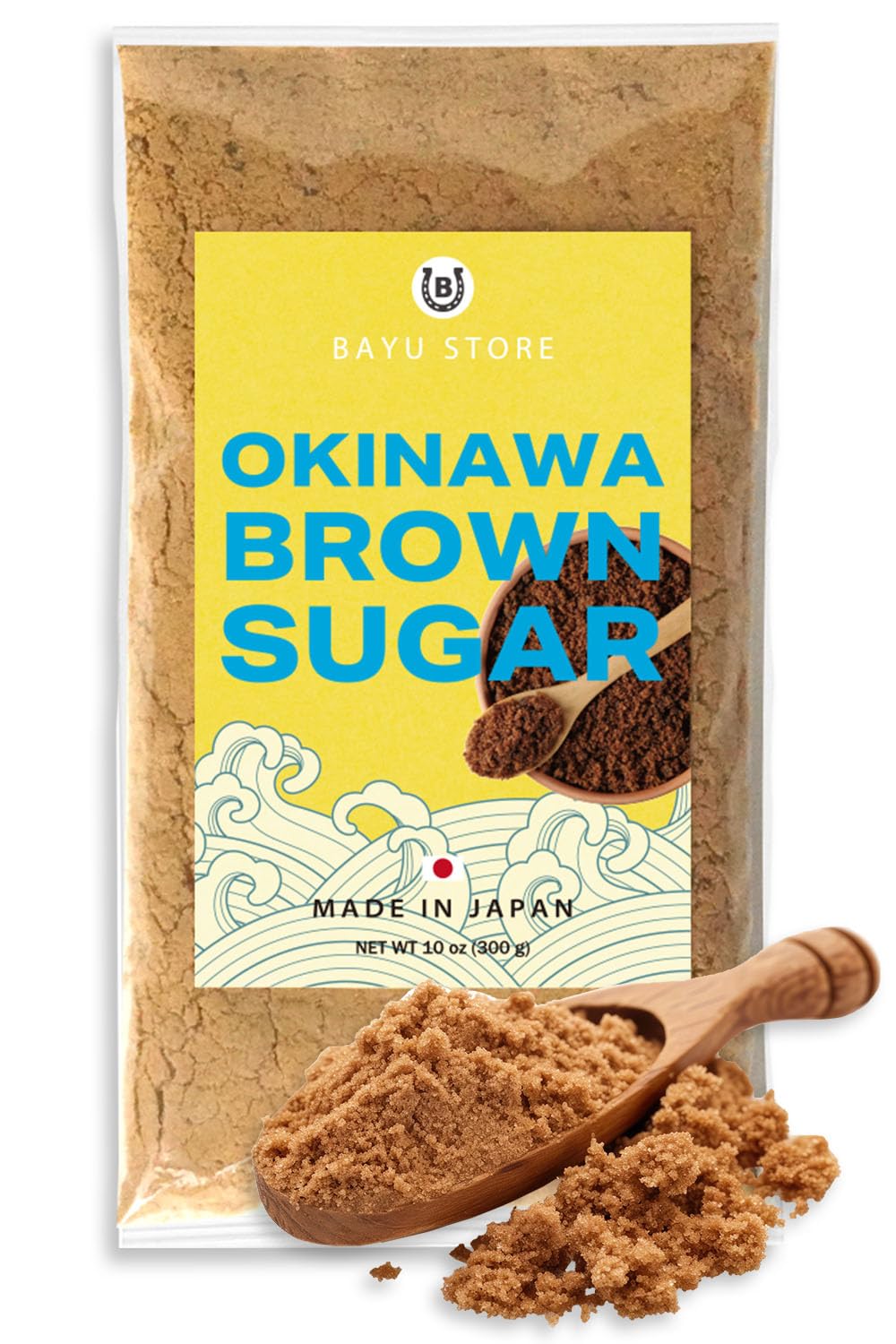 BAYU STORE Okinawa Brown Sugar Powder packaging highlights clean label quality and single-ingredient sugar