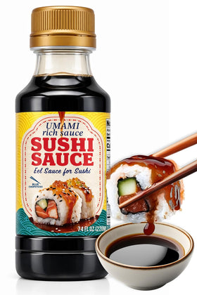 BAYU STORE Premium Sushi Sauce bottle ready to drizzle a rich soy glaze over sushi