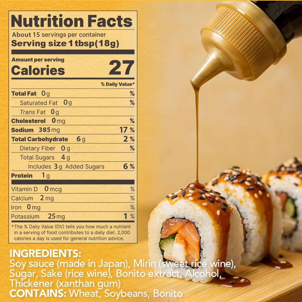 BAYU STORE Premium Sushi Sauce pour demonstrates deep umami for bowls and rolls
