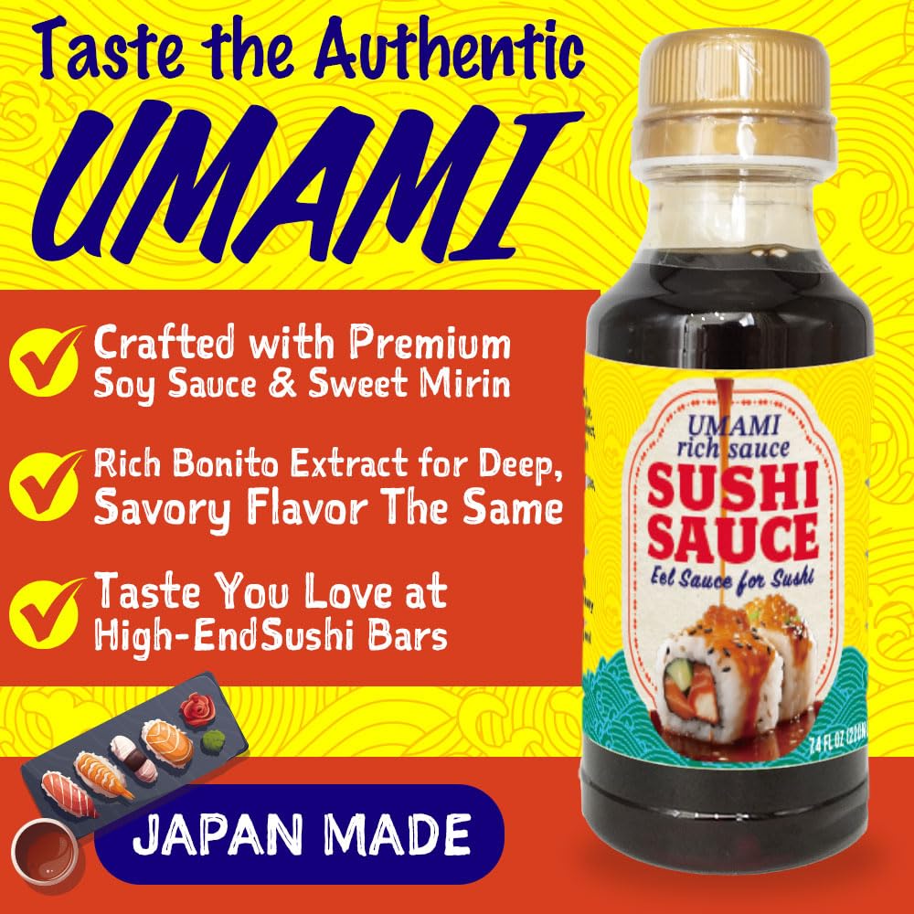 Sushi roll glazed with BAYU STORE Premium Sushi Sauce for lush flavor